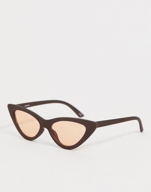 Gafas De Sol Ojos De Gato Con Lentes Claras En Naranja De Asos Design-marrón