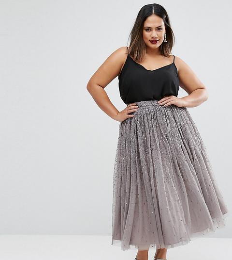 Falda De Graduación De Tul Con Adornos De Asos Curve