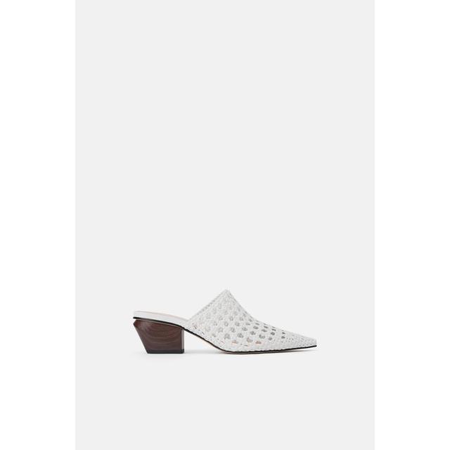 Woven Cowboy Heeled Mules from Zara on 
