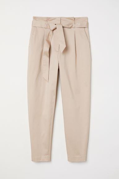 H & M - Pantaloni Vita A Sacchetto - Beige