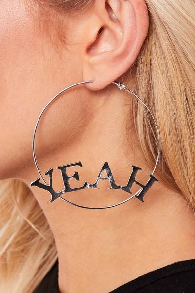 Maya Silver Yeah Baby Hoop Earrings