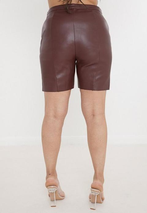Plus Size Chocolate Co Ord Faux Leather 