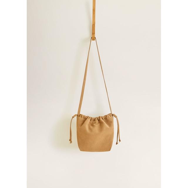 mango leather bucket bag