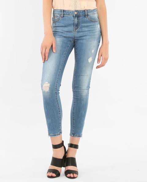 Jeans Skinny Con Cremallera