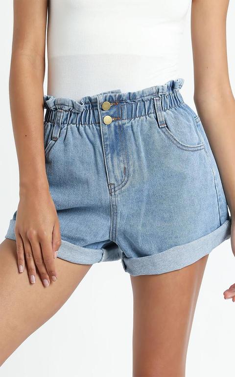 Stomping Ground Denim Shorts In Light Wash