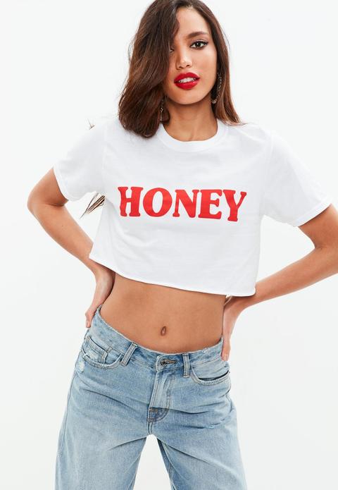 White Honey Slogan T-shirt