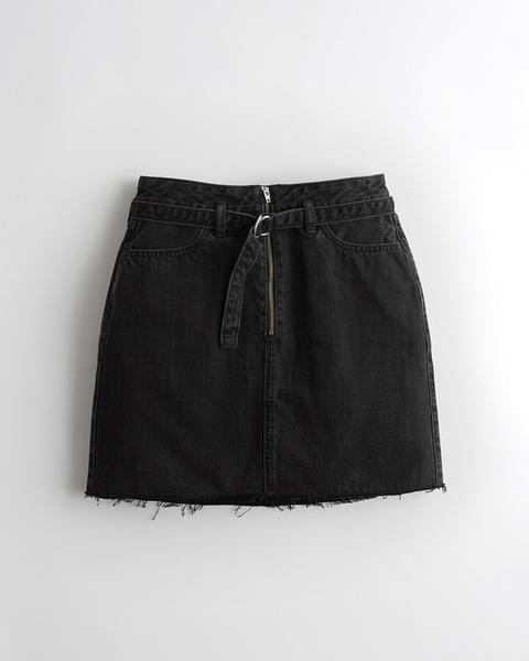 Black denim skirt clearance hollister