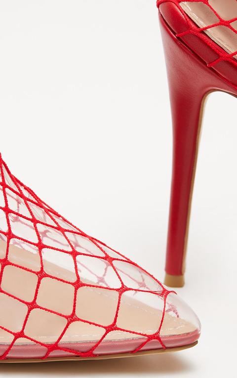 fishnet slingback heels
