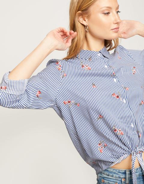 Camicia A Righe Button Up