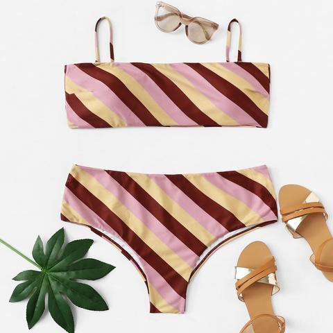 Bikini A Righe Colorblock