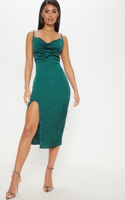green strappy midi dress