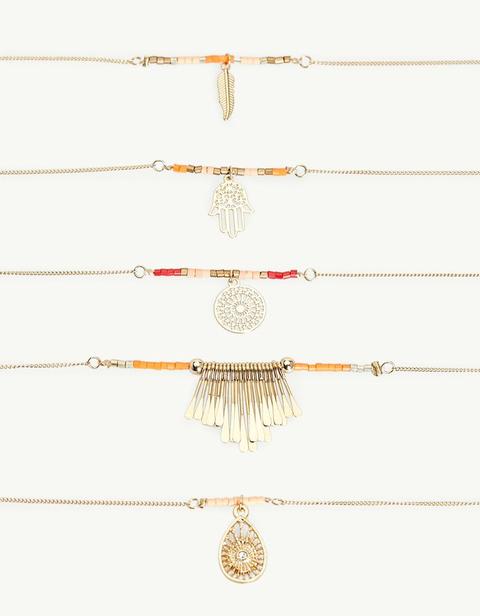 Set 5 Collane Seedbeads Giallo