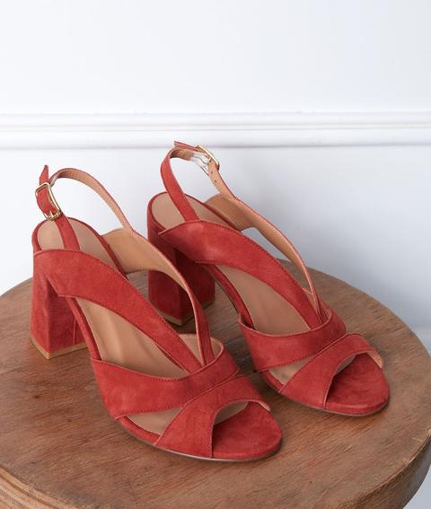 Sandales Rouges En Cuir Glenda