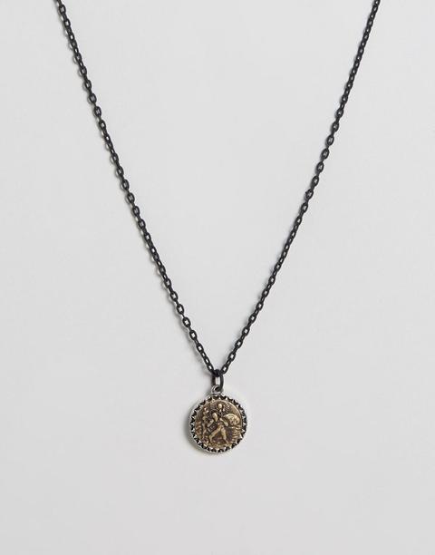Collar Negro Con Colgante De Icon Brand