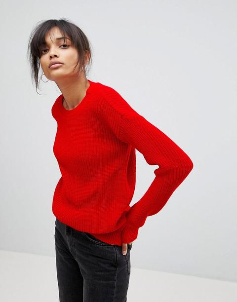 Jersey De Punto Con Cuello Redondo De Boohoo