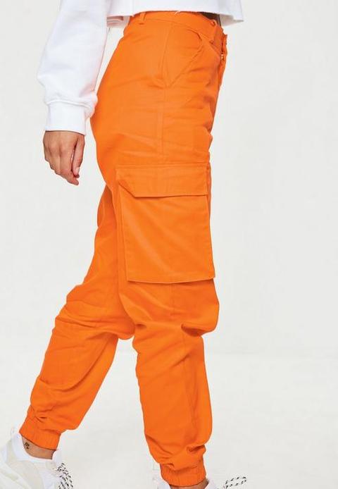 orange cargo jumpsuit