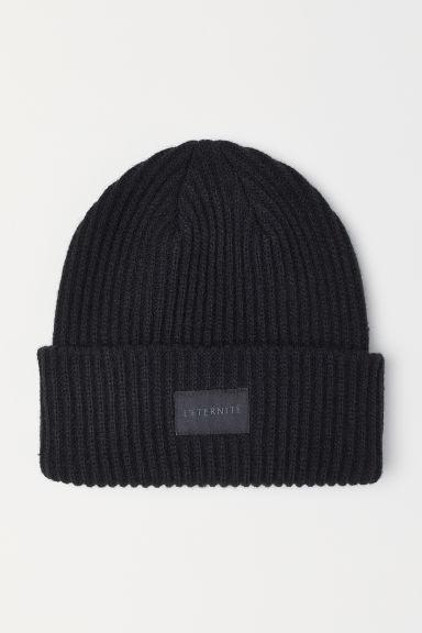 H & M - Ribbed Hat - Black