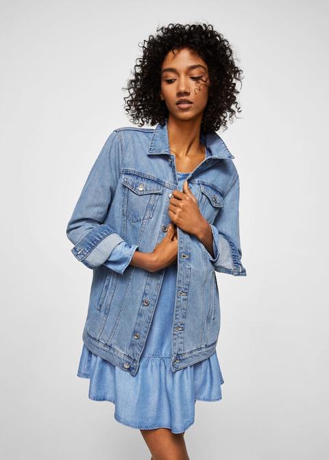 Vestito Denim Volant