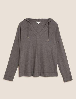 M&s Womens Flexifit™ Lounge Hoodie - 6 - Charcoal, Charcoal