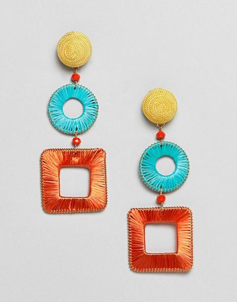 Mango Woven Drop Earrings In Multi - Multi