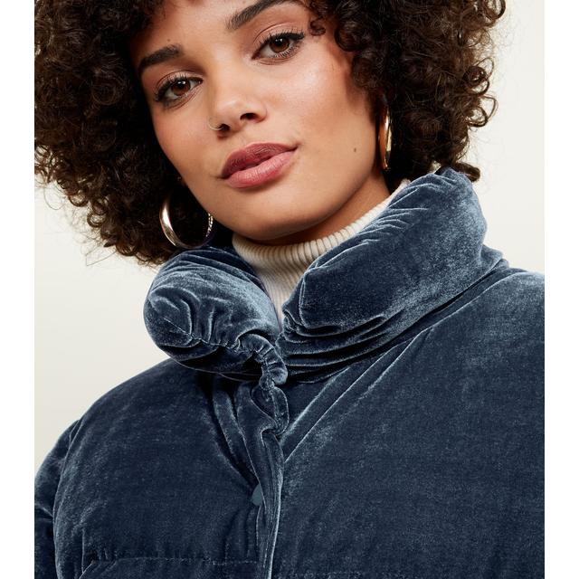 Blue velvet outlet puffer jacket