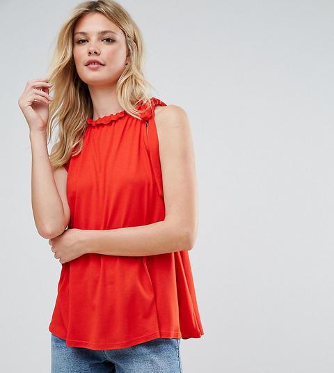 Top Con Vuelo Y Cuello Fruncido De Asos Tall