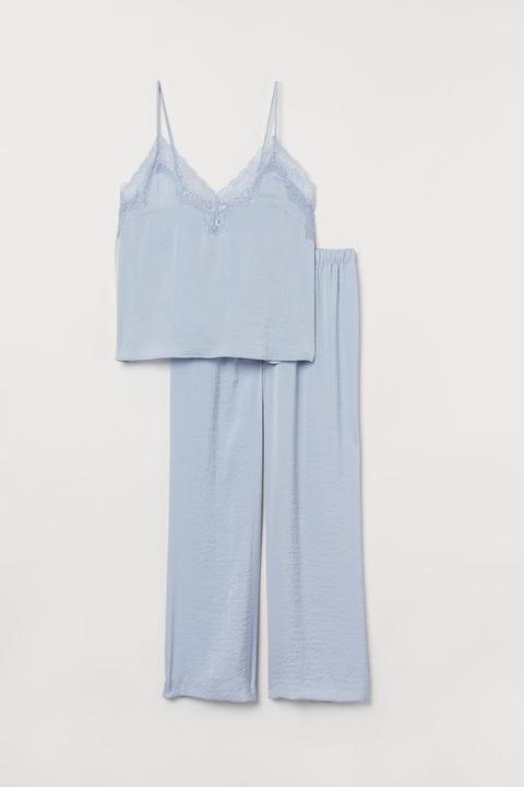 Satin Pyjamas - Blue