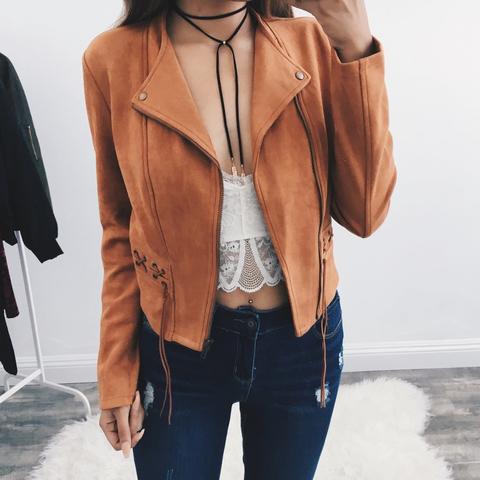 Hazel Suede Camel Jacket