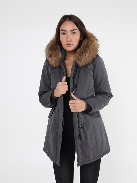 Parka Mit Pelzkragen (grau)