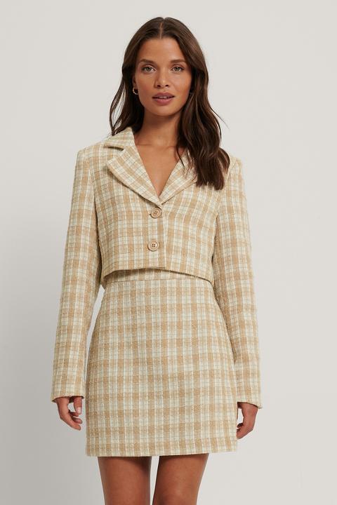 Queen Of Jetlags X Na-kd Blazer En Tweed - Beige