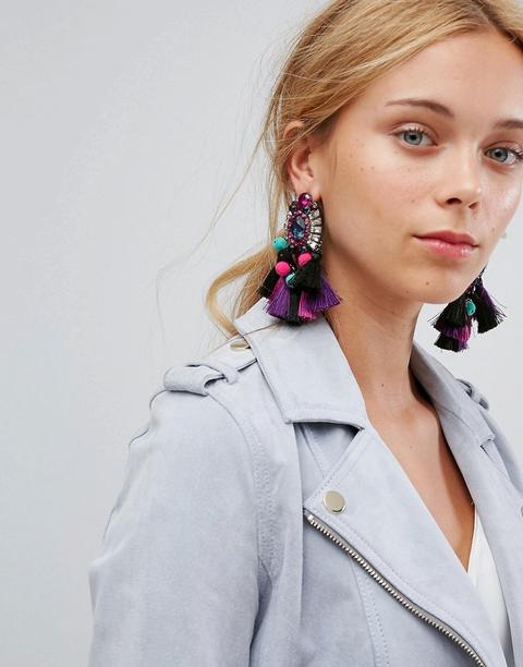Pendientes De Tendencia Con Borlas Multicolor Woidien De Aldo