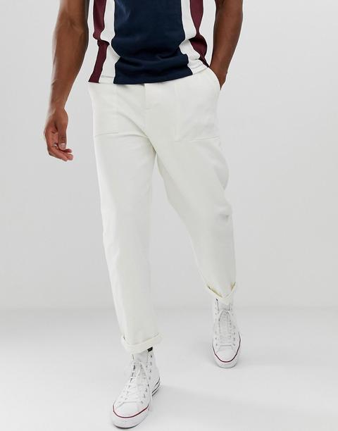 Pantalones Relax En Blanco Fatigue De Asos Design