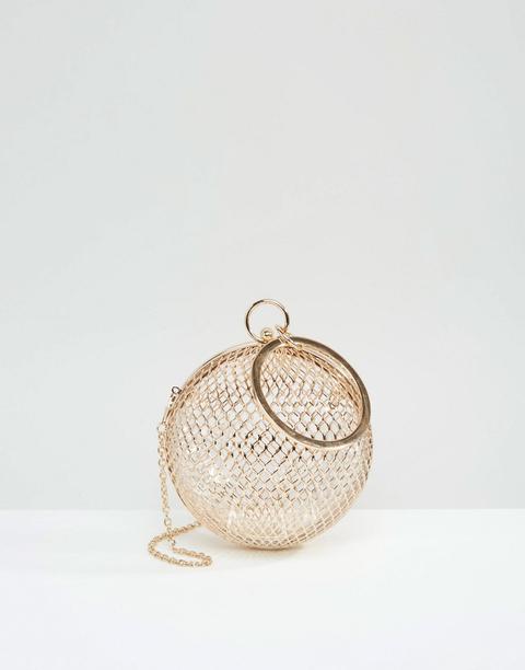 Asos Design - Pochette Effet Cage En Forme De Sphère - Doré