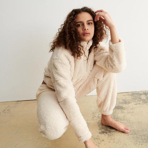 Pantalon En Polaire - Blanc Cassé