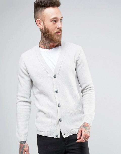 Asos - Cardigan In Misto Lana D'agnello - Grigio
