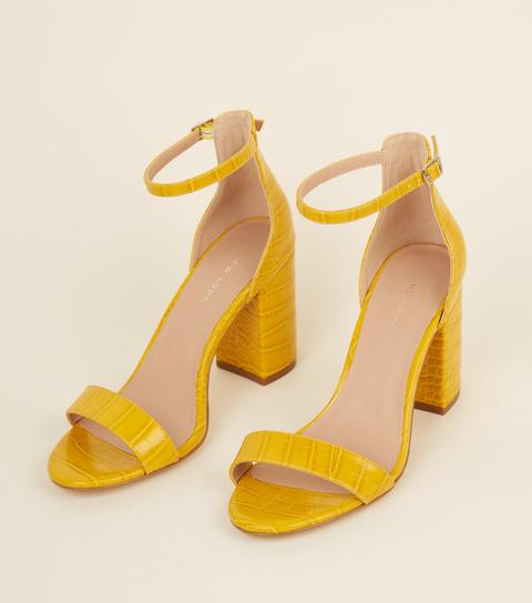 yellow croc heels