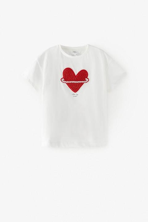 Camiseta Corazón Apliques