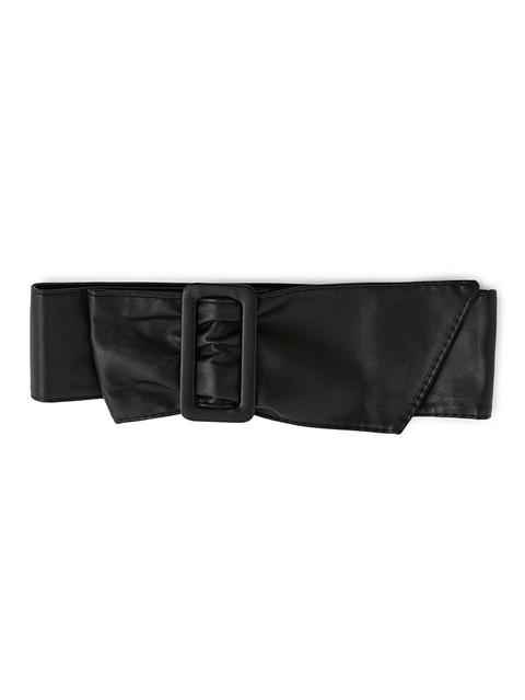 Faux Leather Buckle Belt