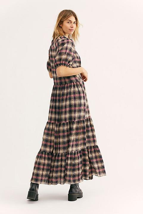 plaid maxi dresses