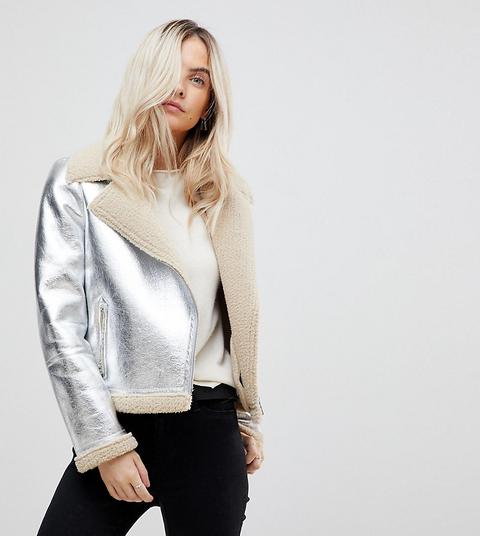 Chaqueta De Aviador Metalizada Ultrabrillante De Vero Moda Petite