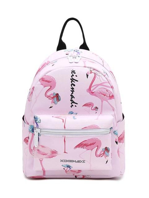 Borsa In Pelle Sintetica Con Stampa A Fenicottero Pink