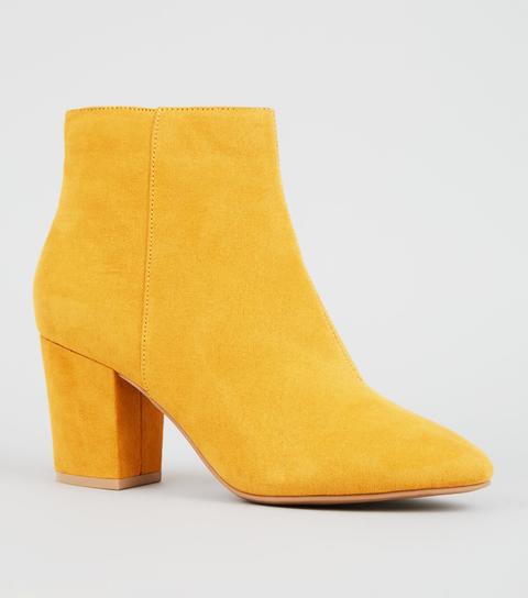 mustard ankle boots