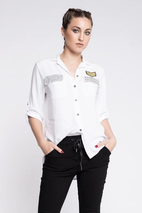 Camisa Armonias Parches- Blanco