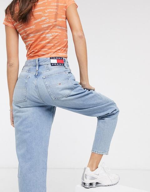 Tommy Jeans - Jean Mom Taille Haute-bleu