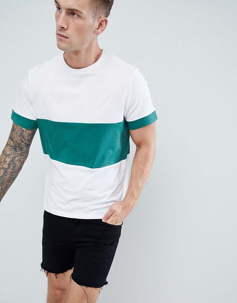 Camiseta Colour Block En Verde De New Look