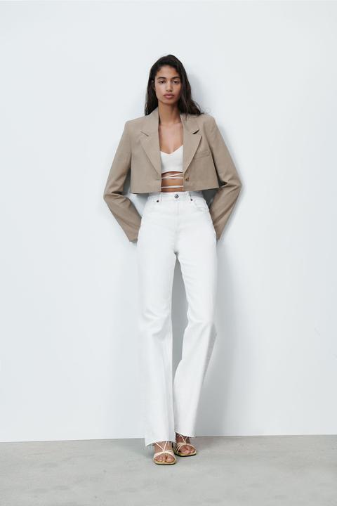 Blazer Cropped Pespuntes