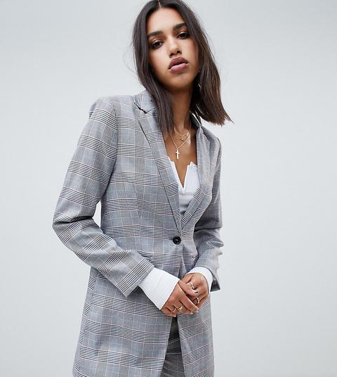 Na-kd Co-ord Tailord Check Blazer In Grey