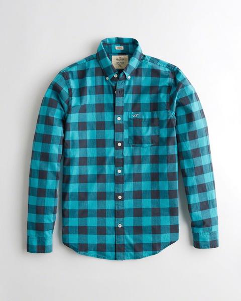 Camicia In Popeline Elasticizzato Scozzese