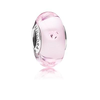 Charm Vetro Di Murano Cuore Rosa