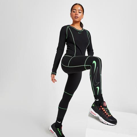 Nike Swoosh High Waisted Leggings - Black - Womens